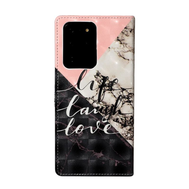 Leren Hoesje Samsung Galaxy S20 Ultra Leven Lachen Liefde