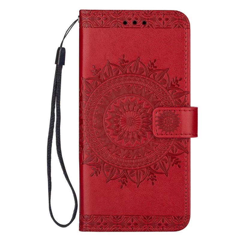 Leren Hoesje Samsung Galaxy S20 Ultra Roségoud Buitengewone Mandala Met String