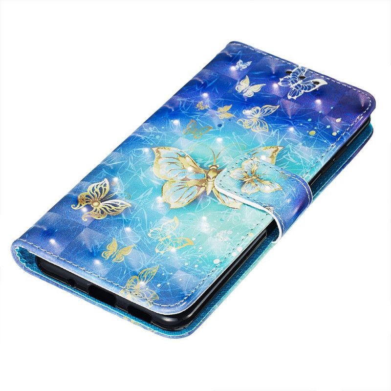 Leren Hoesje voor Samsung Galaxy S20 Ultra Gouden Vlinders