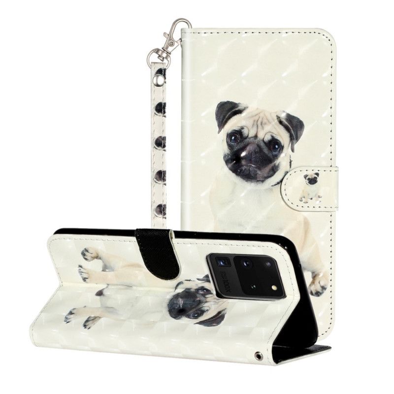 Leren Hoesje voor Samsung Galaxy S20 Ultra Hondenlichtspots Met Riem