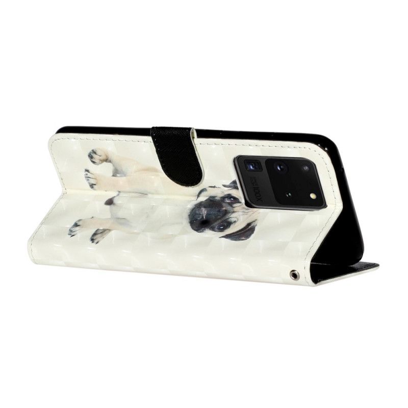 Leren Hoesje voor Samsung Galaxy S20 Ultra Hondenlichtspots Met Riem