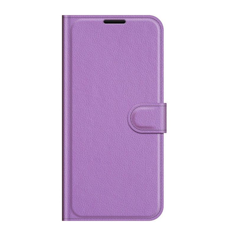 Flip Case voor Samsung Galaxy S22 5G Klassiek Litchi-leereffect