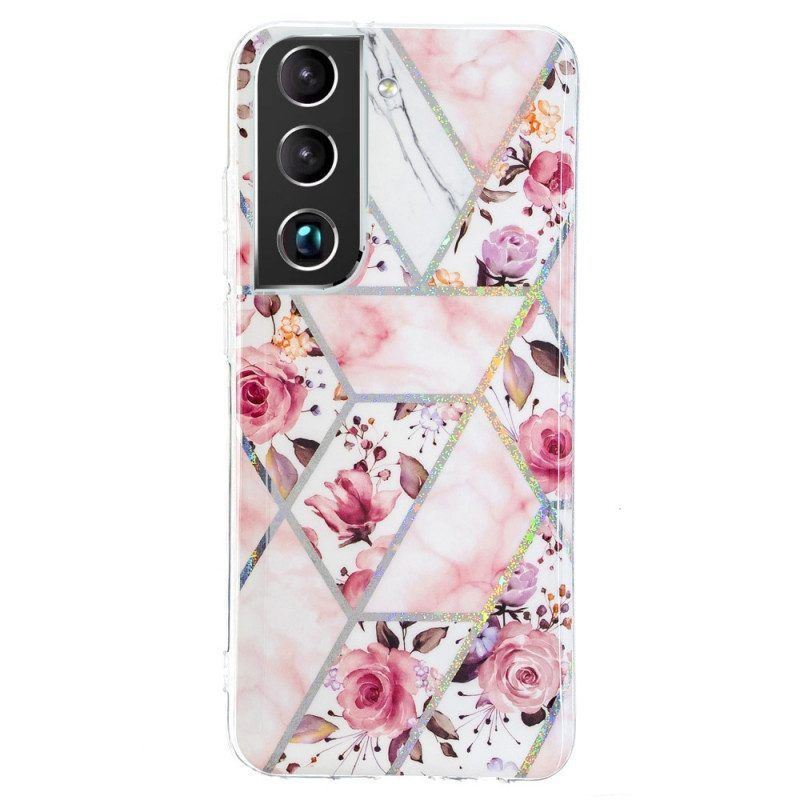 Hoesje voor Samsung Galaxy S22 5G Gemarmerde Bloemen