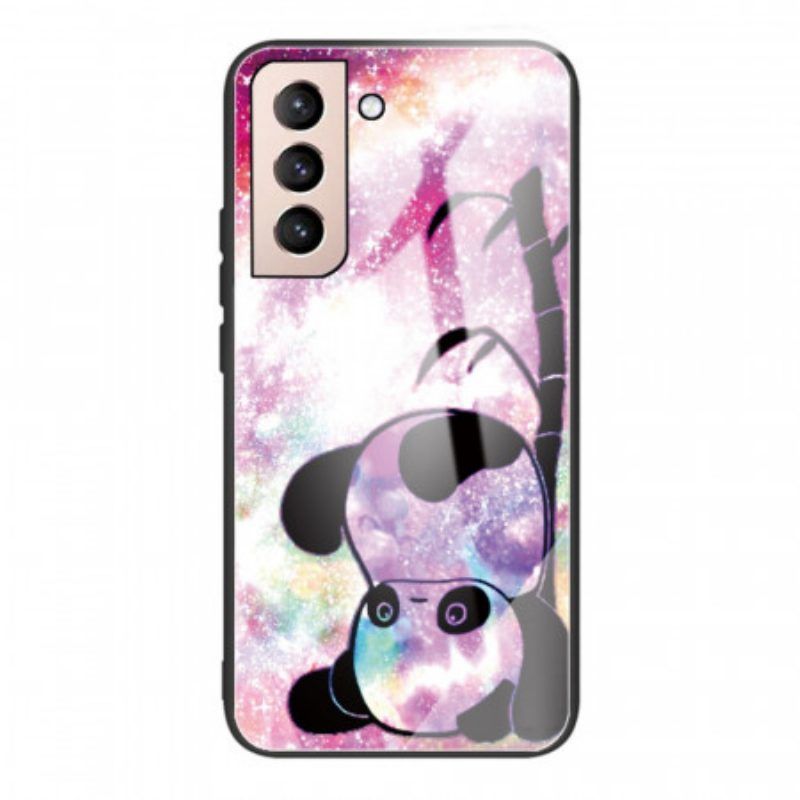 Hoesje voor Samsung Galaxy S22 5G Panda En Bamboe Gehard Glas