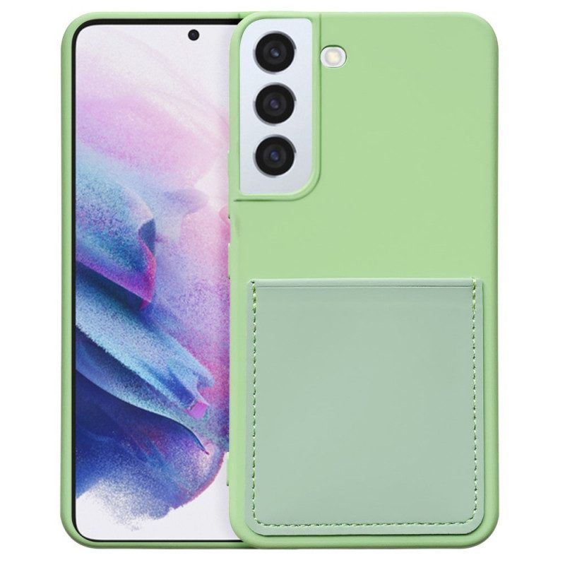 Telefoonhoesje voor Samsung Galaxy S22 5G Vloeibare Siliconen Kaarthouder