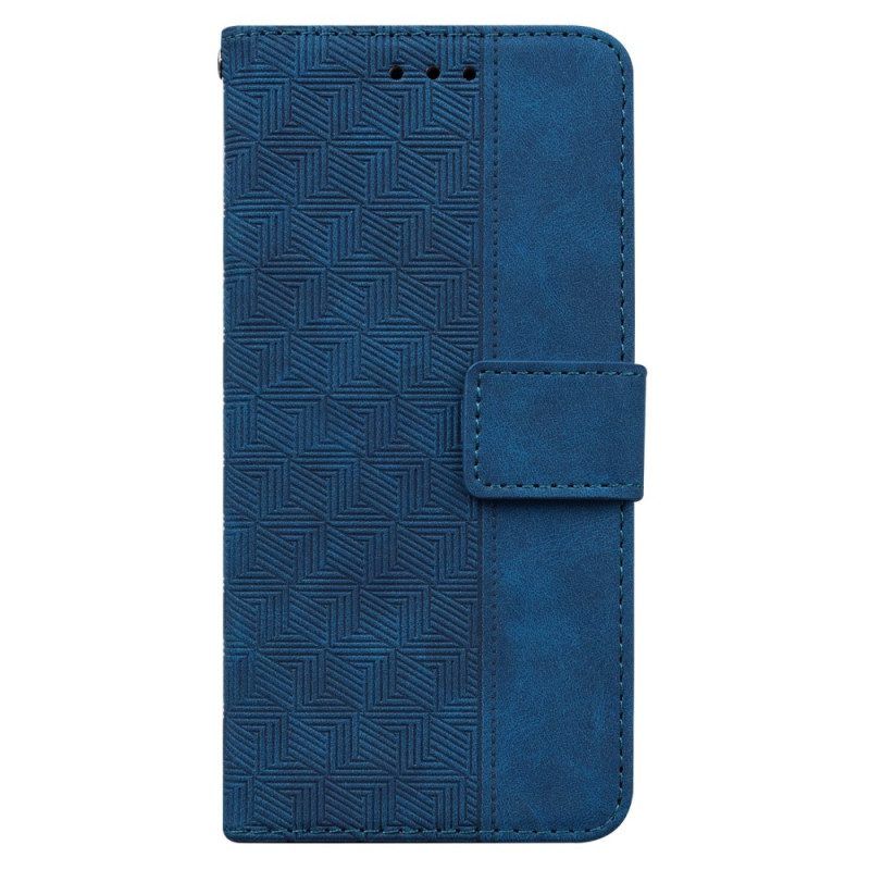 Flip Case voor Oppo Reno 8 Lite Met Ketting Patroon Met Bandjes