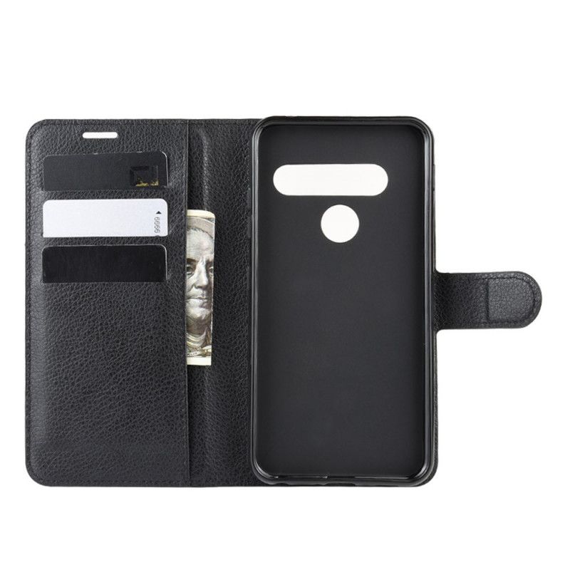 Cover Folio-hoesje ThinQ LG G8S ThinQ Wit Zwart Telefoonhoesje Klassiek