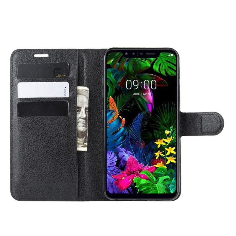 Cover Folio-hoesje ThinQ LG G8S ThinQ Wit Zwart Telefoonhoesje Klassiek