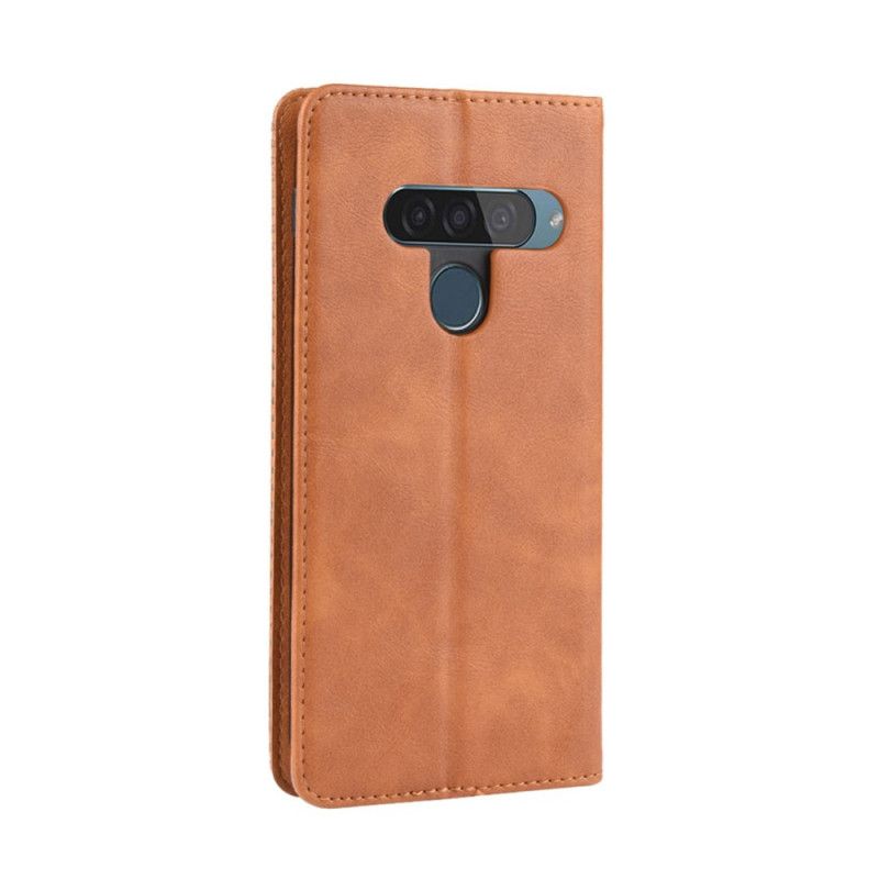Folio-hoesje ThinQ LG G8S ThinQ Rood Zwart Telefoonhoesje Gestileerd Vintage Leereffect