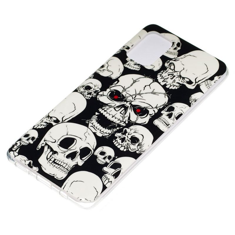 Case Hoesje Samsung Galaxy A71 Telefoonhoesje Aandacht Fluorescerende Schedels