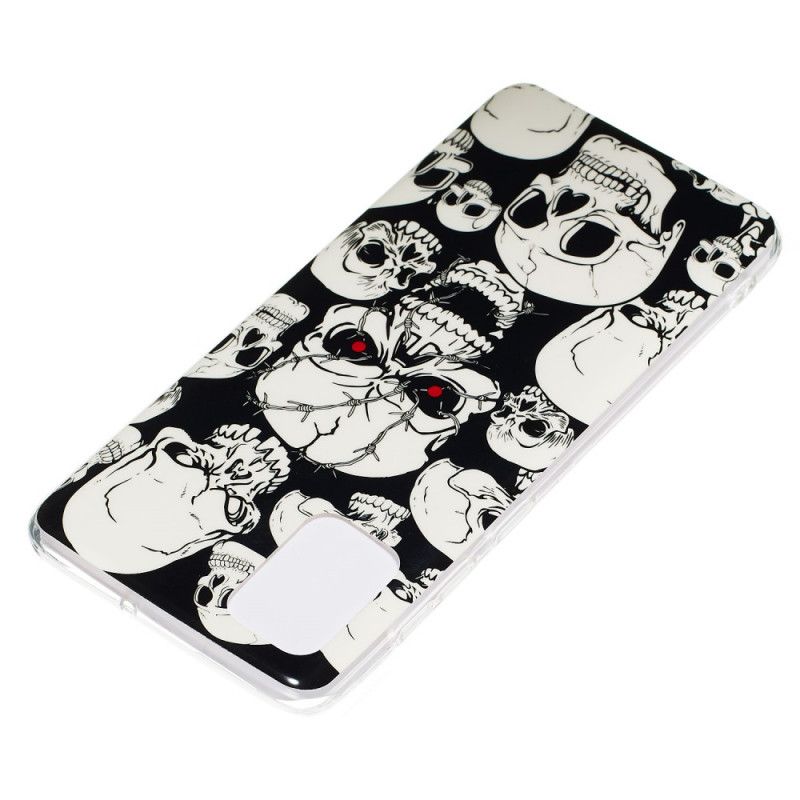 Case Hoesje Samsung Galaxy A71 Telefoonhoesje Aandacht Fluorescerende Schedels