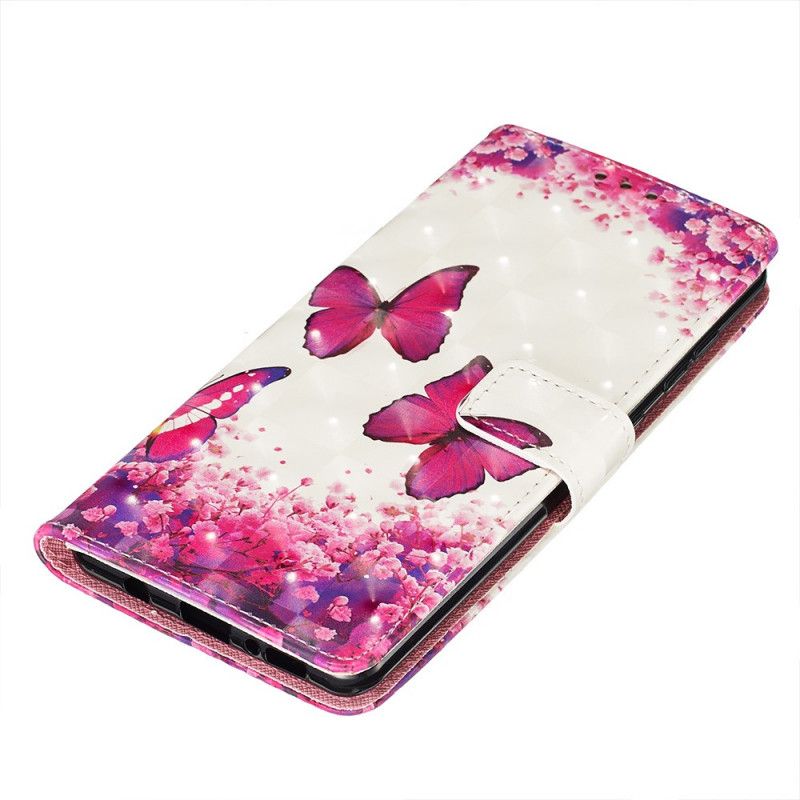 Cover Folio-hoesje Samsung Galaxy A71 Telefoonhoesje Rode Vlinders