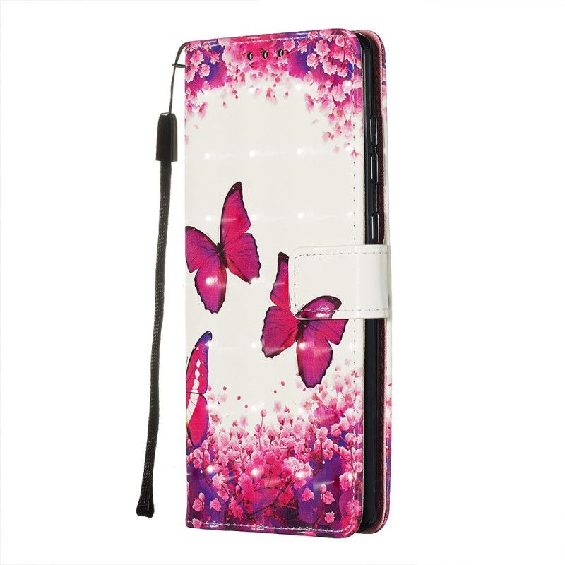 Cover Folio-hoesje Samsung Galaxy A71 Telefoonhoesje Rode Vlinders