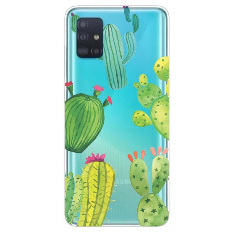 Cover Hoesje Samsung Galaxy A71 Telefoonhoesje Aquarel Cactus
