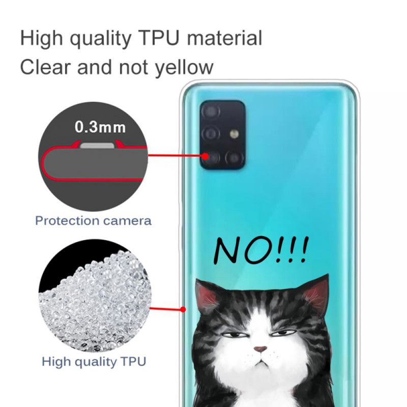 Cover Hoesje Samsung Galaxy A71 Telefoonhoesje De Kat Die Nee Zegt