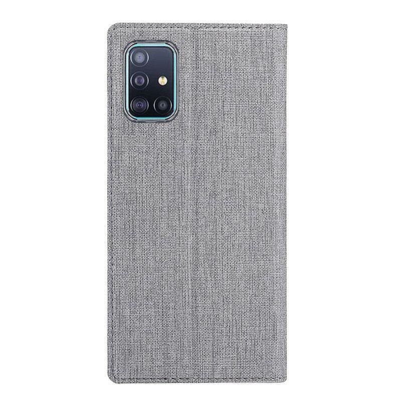 Folio-hoesje Samsung Galaxy A71 Grijs Zwart Getextureerde Vili Dmx