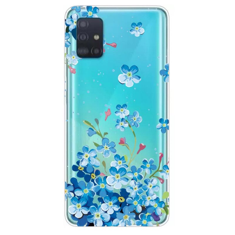 Hoesje Samsung Galaxy A71 Blauwe Bloemen