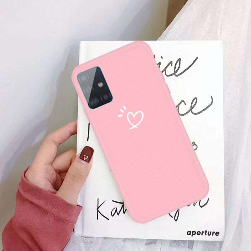 Hoesje Samsung Galaxy A71 Grijs Zwart Kloppend Hart Siliconen