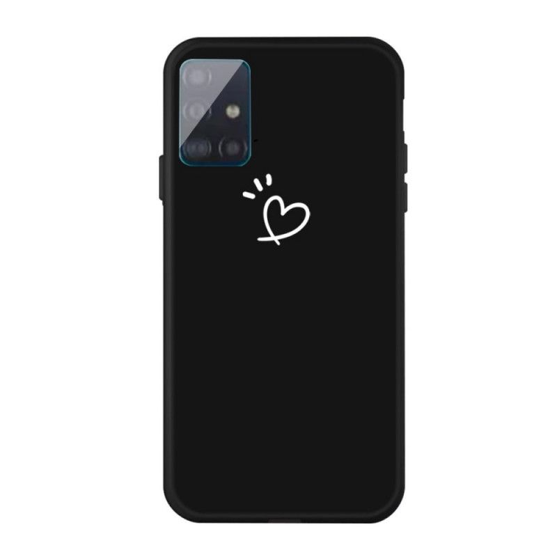 Hoesje Samsung Galaxy A71 Grijs Zwart Kloppend Hart Siliconen