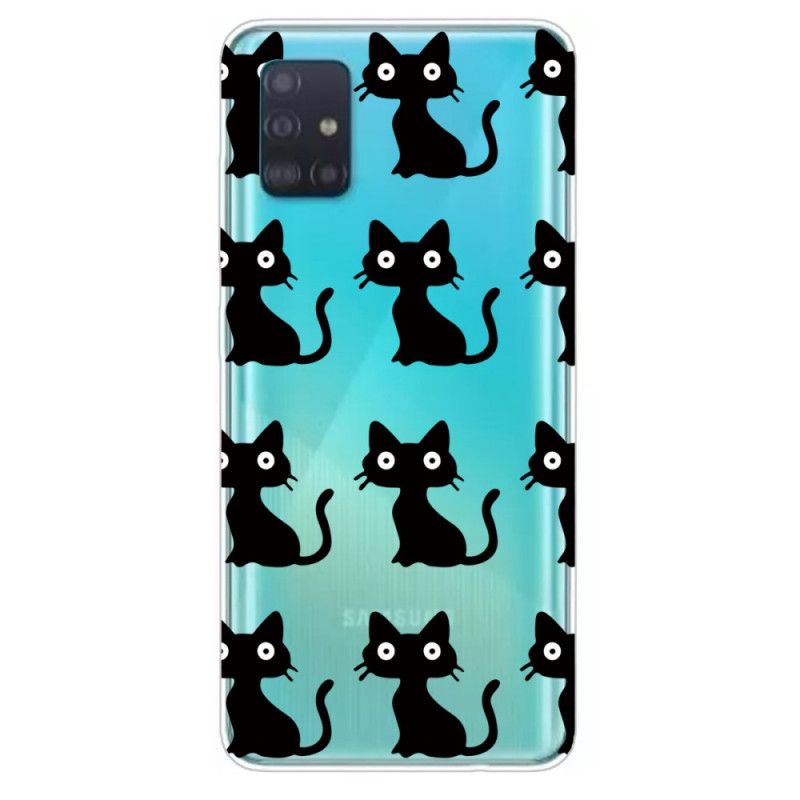 Hoesje Samsung Galaxy A71 Meerdere Zwarte Katten
