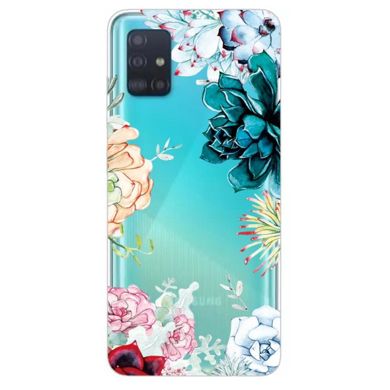 Hoesje Samsung Galaxy A71 Transparante Aquarelbloemen