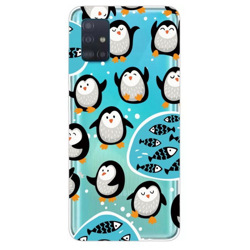 Hoesje voor Samsung Galaxy A71 Pinguïns En Vissen