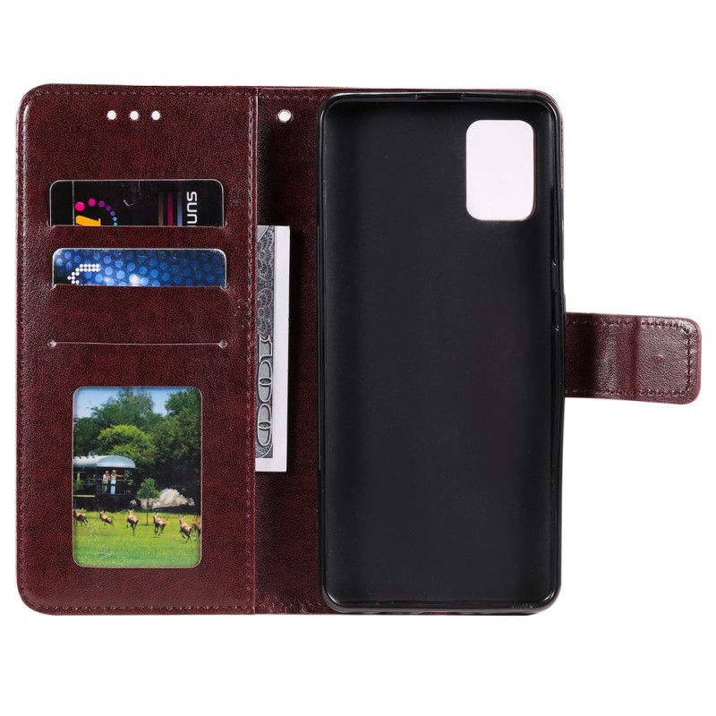 Leren Hoesje Samsung Galaxy A71 Magenta Grijs Uilen Verliefd Op String