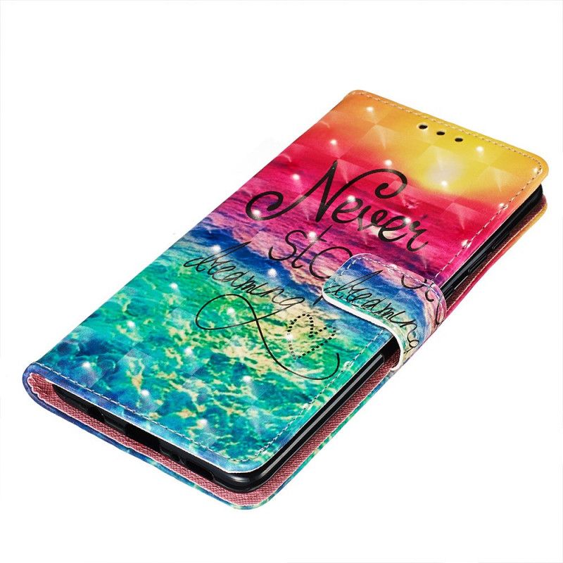 Leren Hoesje Samsung Galaxy A71 Stop Nooit Met Dromen