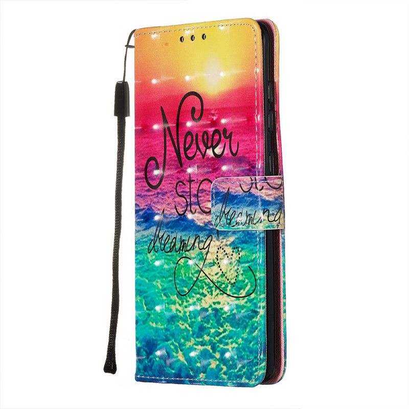 Leren Hoesje Samsung Galaxy A71 Stop Nooit Met Dromen