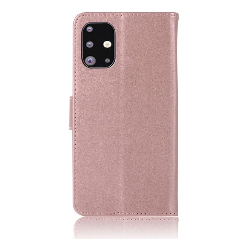 Leren Hoesje voor Samsung Galaxy A71 Grijs Zwart Uilendromenvanger In Leereffect