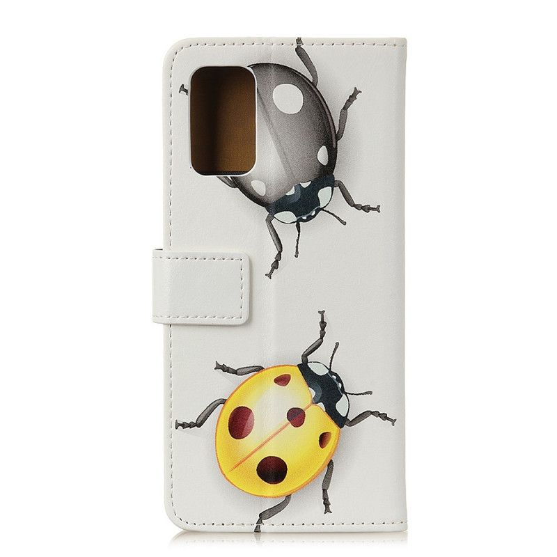 Leren Hoesje voor Samsung Galaxy A71 Lieveheersbeestjes