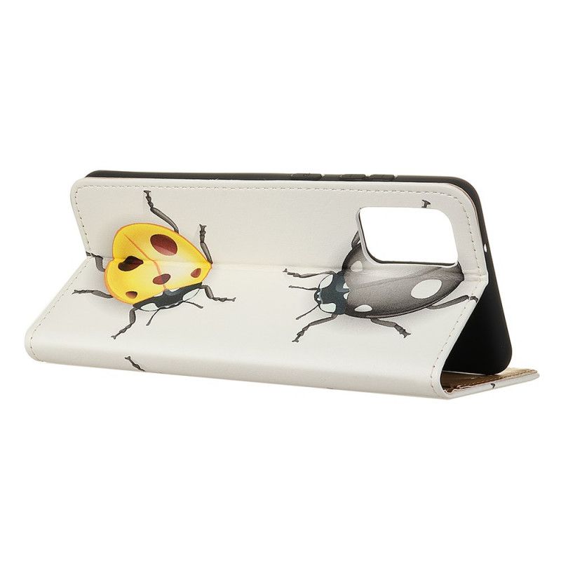 Leren Hoesje voor Samsung Galaxy A71 Lieveheersbeestjes