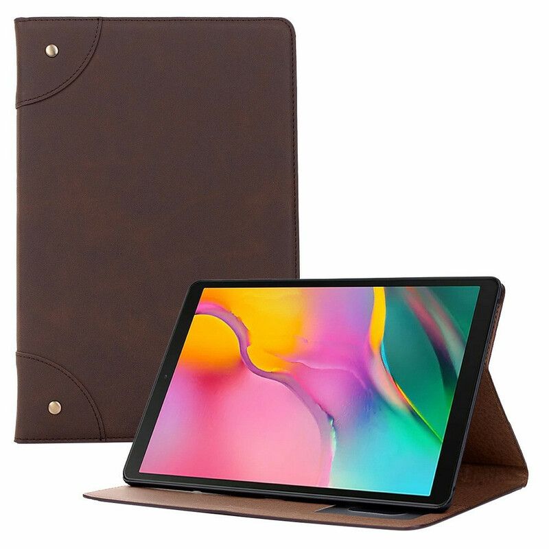 Cover Samsung Galaxy Tab A7 Lite Kunstleer Vintage Klinknagels Bescherming Hoesje