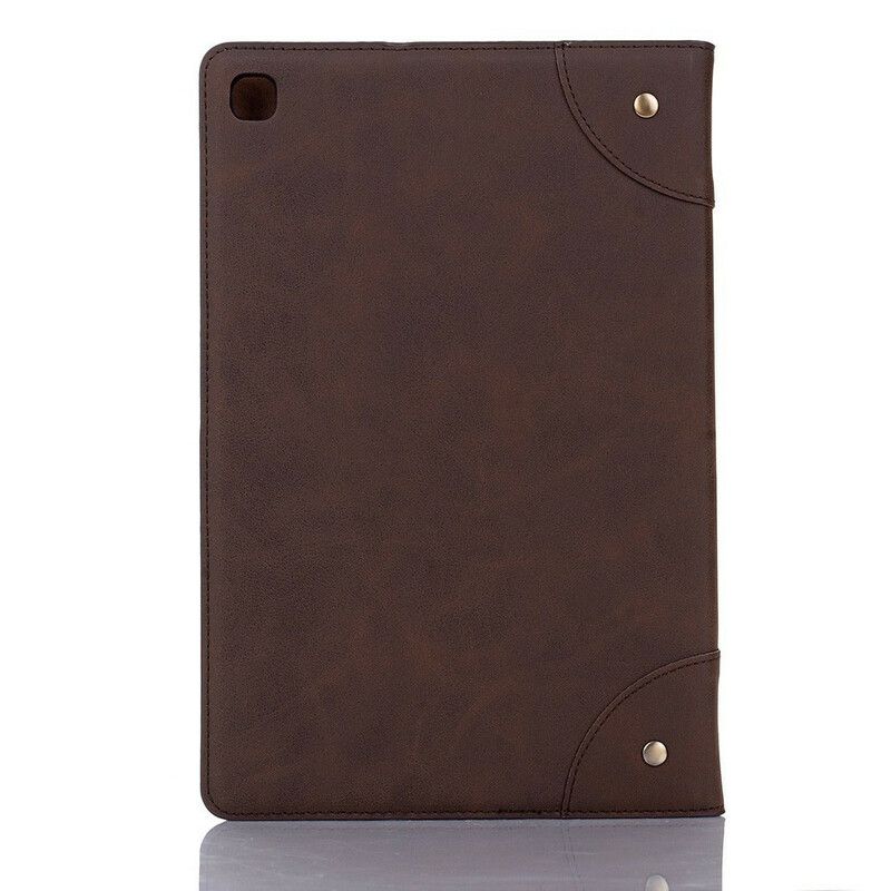 Cover Samsung Galaxy Tab A7 Lite Kunstleer Vintage Klinknagels Bescherming Hoesje