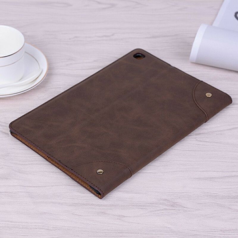 Cover Samsung Galaxy Tab A7 Lite Kunstleer Vintage Klinknagels Bescherming Hoesje