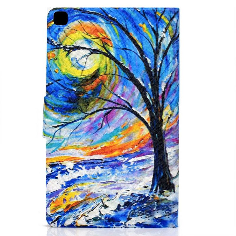 Flip Case Leren Samsung Galaxy Tab A7 Lite Boomkunst