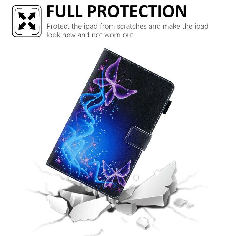 Flip Case Leren Samsung Galaxy Tab A7 Lite Kleurrijke Vlinders