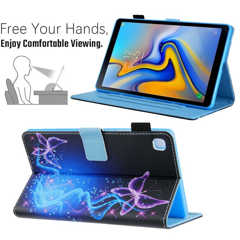 Flip Case Leren Samsung Galaxy Tab A7 Lite Kleurrijke Vlinders