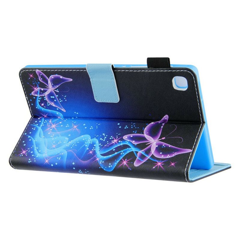 Flip Case Leren Samsung Galaxy Tab A7 Lite Kleurrijke Vlinders