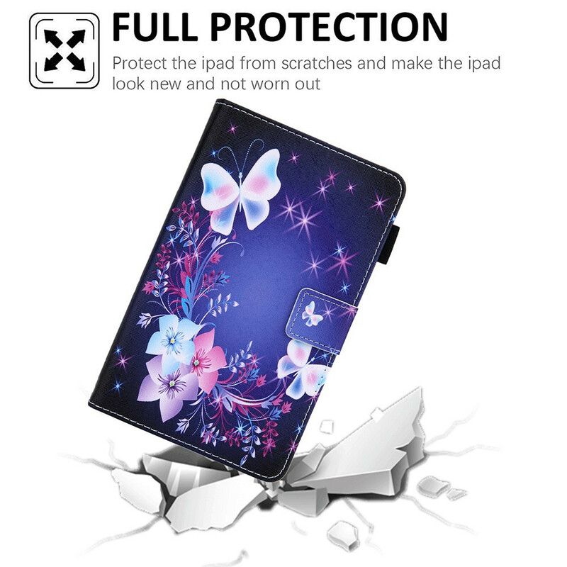 Flip Case Leren Samsung Galaxy Tab A7 Lite Meerdere Vlinders