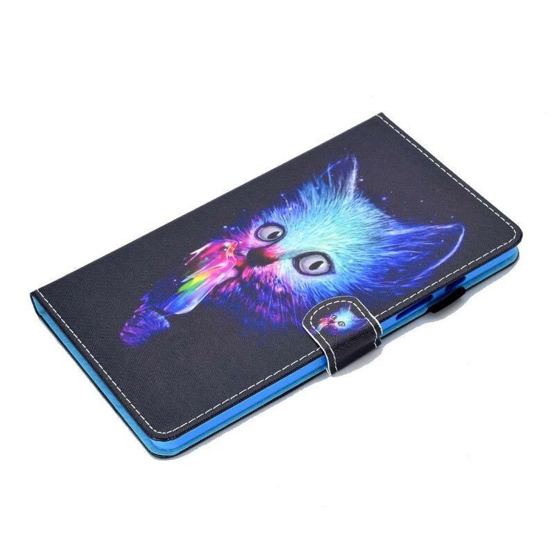 Flip Case Leren Samsung Galaxy Tab A7 Lite Psycho Kat