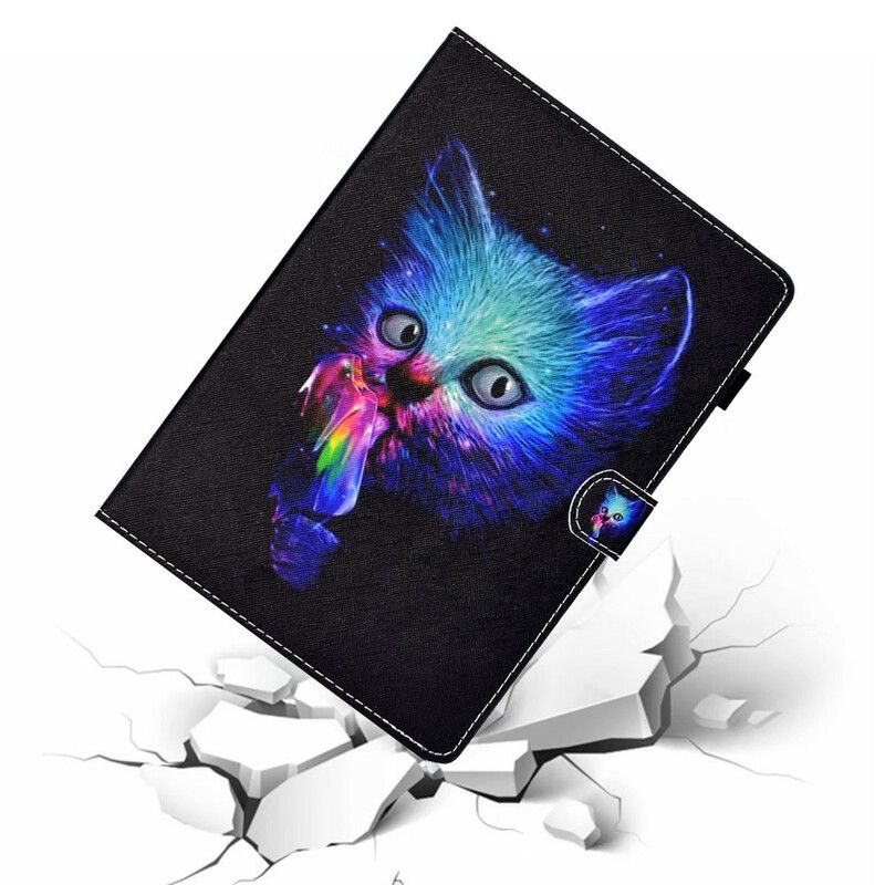 Flip Case Leren Samsung Galaxy Tab A7 Lite Psycho Kat