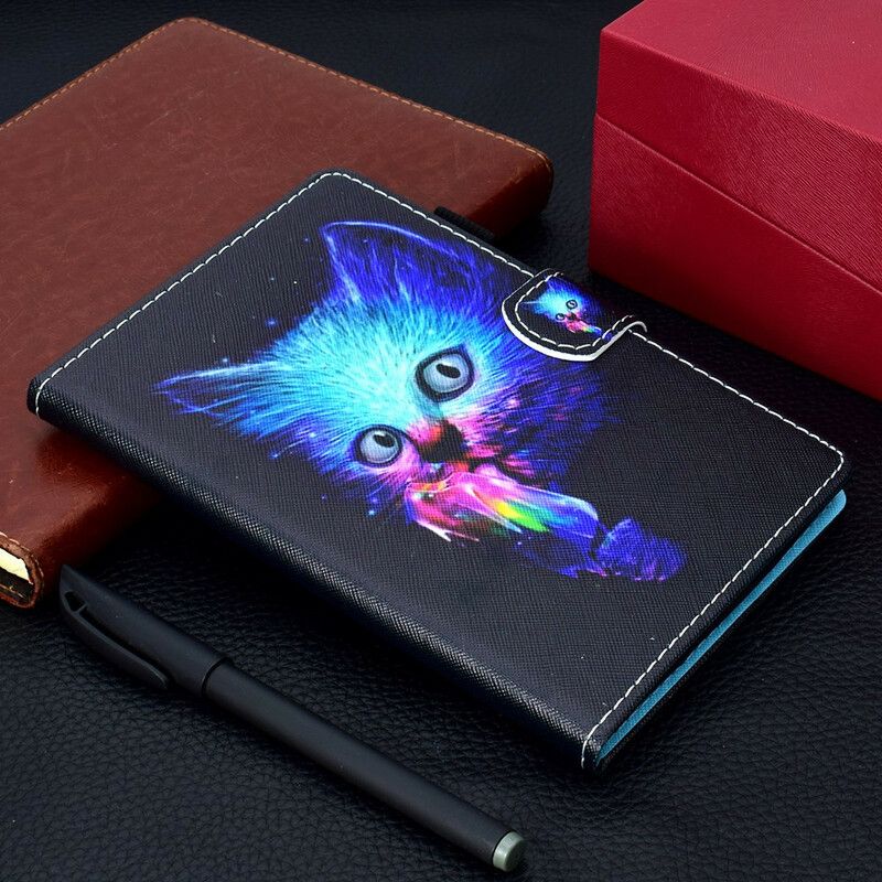 Flip Case Leren Samsung Galaxy Tab A7 Lite Psycho Kat