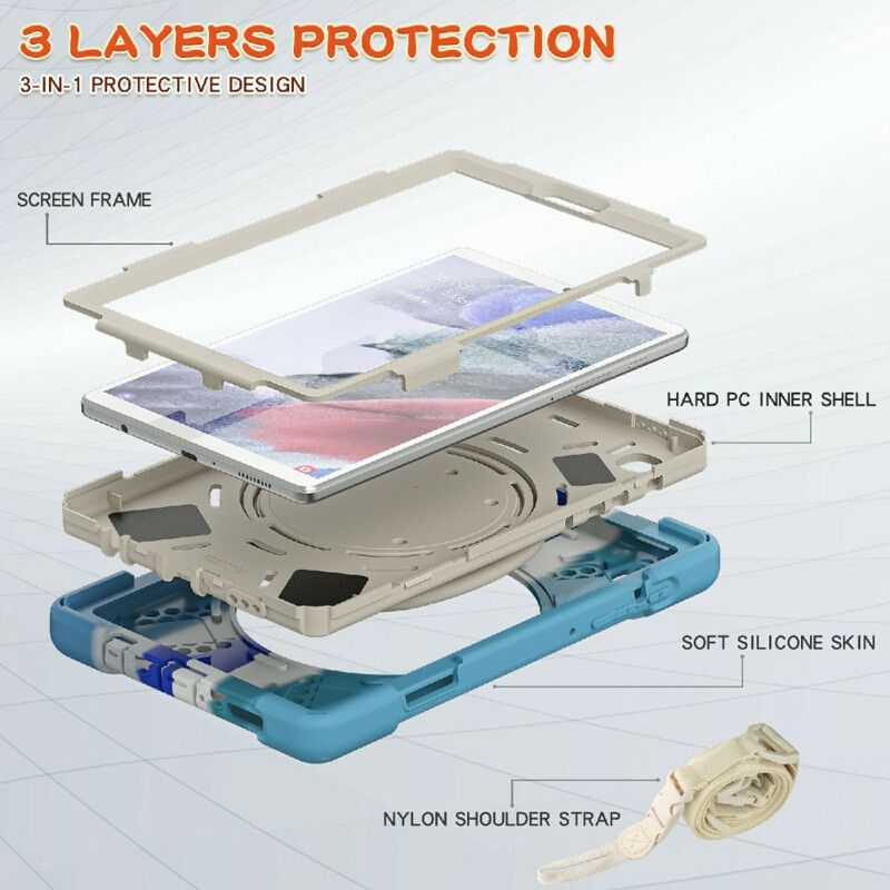 Hoesje Samsung Galaxy Tab A7 Lite Multifunctionele Schouderbandkleur Bescherming Hoesje