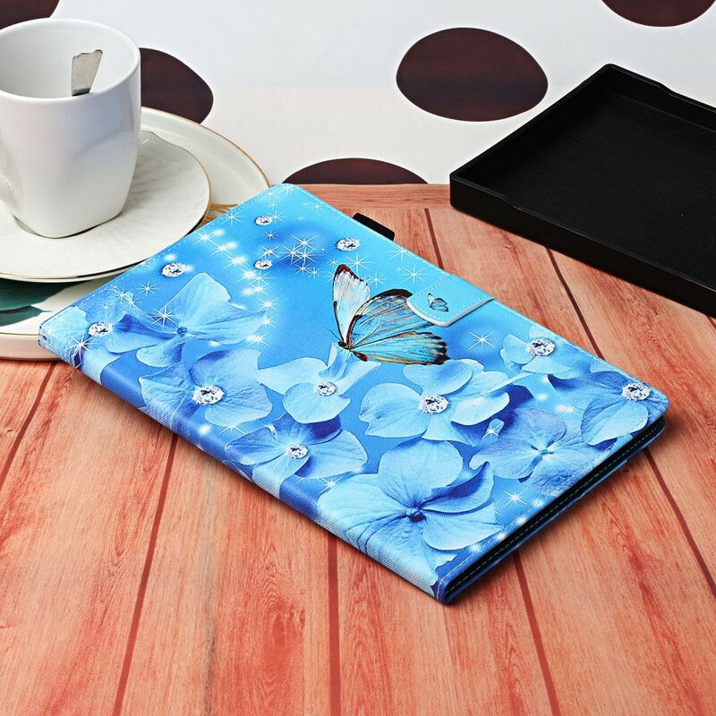 Leren Hoesje Samsung Galaxy Tab A7 Lite Bloemen Bescherming Hoesje