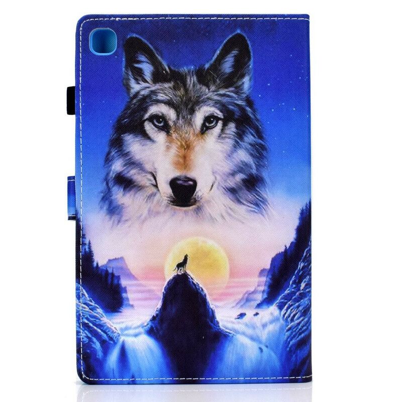 Leren Hoesje Samsung Galaxy Tab A7 Lite Mountain Wolf Bescherming Hoesje