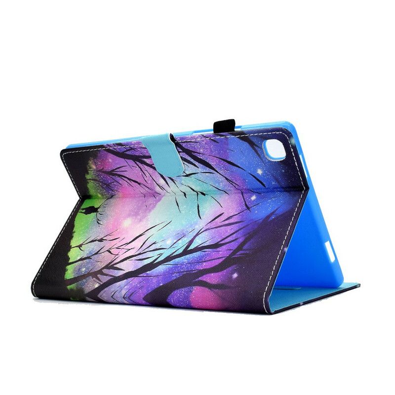 Leren Hoesje Voor Samsung Galaxy Tab A7 Lite Nacht Bos