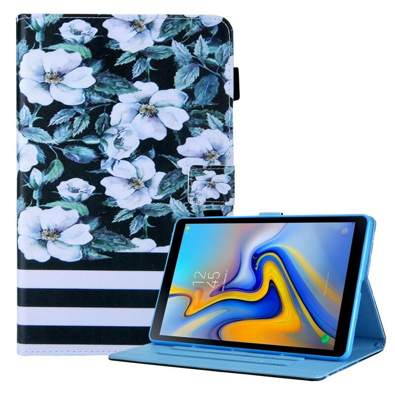 Leren Hoesje Voor Samsung Galaxy Tab A7 Lite Ontwerp Bloemen