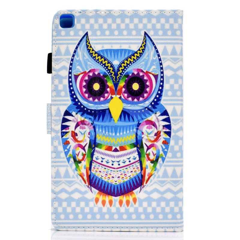 Leren Hoesje Voor Samsung Galaxy Tab A7 Lite Tribal Uil