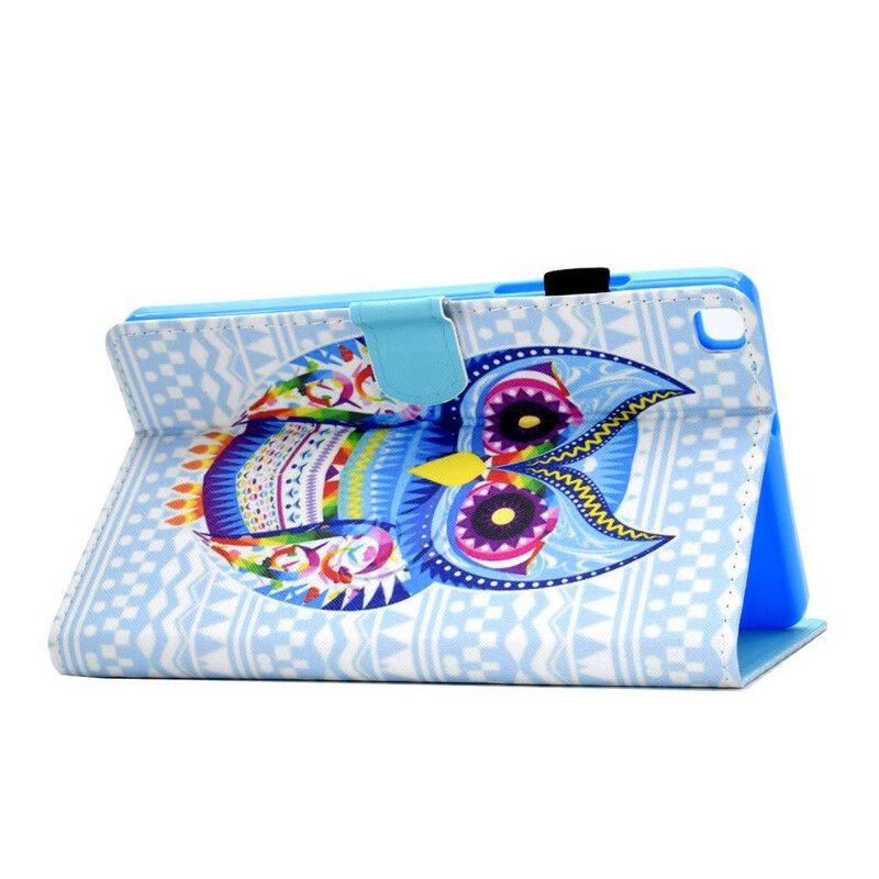 Leren Hoesje Voor Samsung Galaxy Tab A7 Lite Tribal Uil